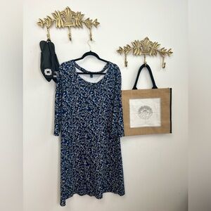 Vacation boho Floral Blue Dress 1x